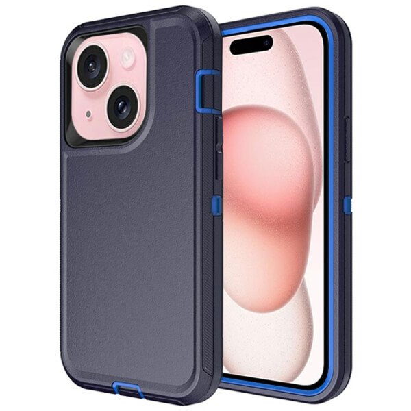 For Apple iPhone 15 Case Drop Resistant Defender Tradies Heavy Duty Rugged Shockproof Tough Cover (Navy Blue) For Apple iPhone 15 Case Drop Resistant Defender Tradies Heavy Duty Rugged Shockproof Tough Cover (Navy Blue)